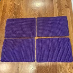 *   Table Placemats Purple Solid 18 X 12 Basket Weave Pattern Set of 4 #A8